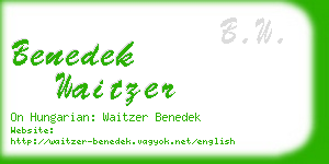 benedek waitzer business card
